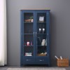 Blue Painted Display Cabinet with Oak